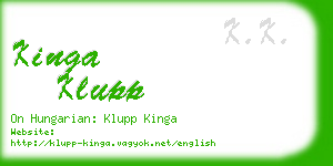 kinga klupp business card